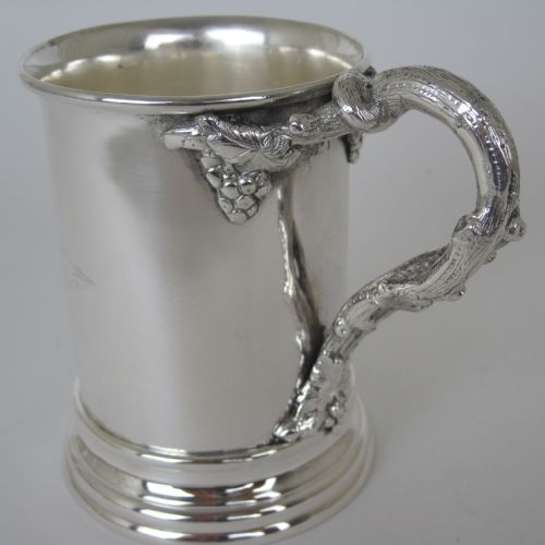 VICTORIAN CAST SILVER PLATED CHILDS MUG WITH ENGRAVED EMPTY FLORAL CARTOUCHE - ADDITIONAL PHOTO 2
