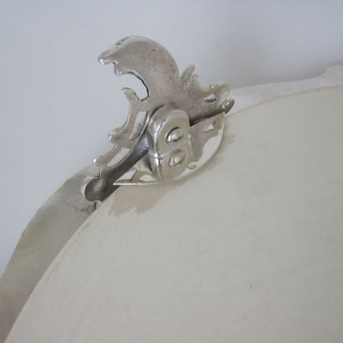 CONTINENTAL EDWARDIAN CHINA AND SILVER PLATED ROUND TRAY - ADDITIONAL PHOTO 6