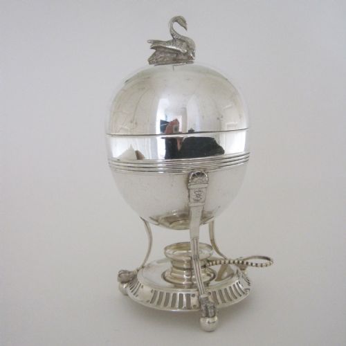 VICTORIAN WILLIAM HUTTON AND SON SILVER PLATED EGG CODDLER - ADDITIONAL PHOTO 3