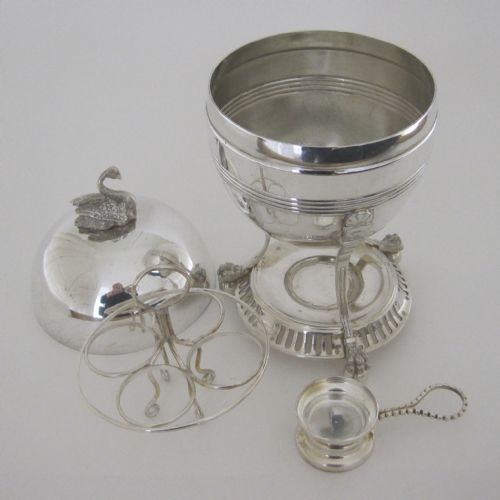 VICTORIAN WILLIAM HUTTON AND SON SILVER PLATED EGG CODDLER - ADDITIONAL PHOTO 4