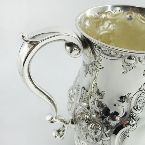 ORNATE VICTORIAN SILVER PLATED TROPHY CUP WITH TWO SCROLL HANDLES - ADDITIONAL PHOTO 2