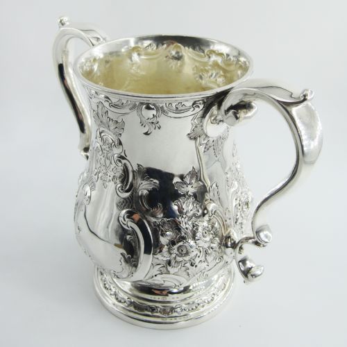 ORNATE VICTORIAN SILVER PLATED TROPHY CUP WITH TWO SCROLL HANDLES - ADDITIONAL PHOTO 4