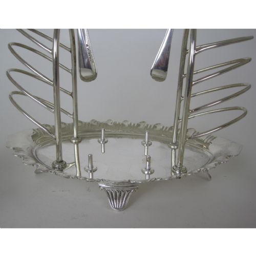 VICTORIAN SILVER PLATED TOAST RACK AND EGG CRUET - ADDITIONAL PHOTO 3