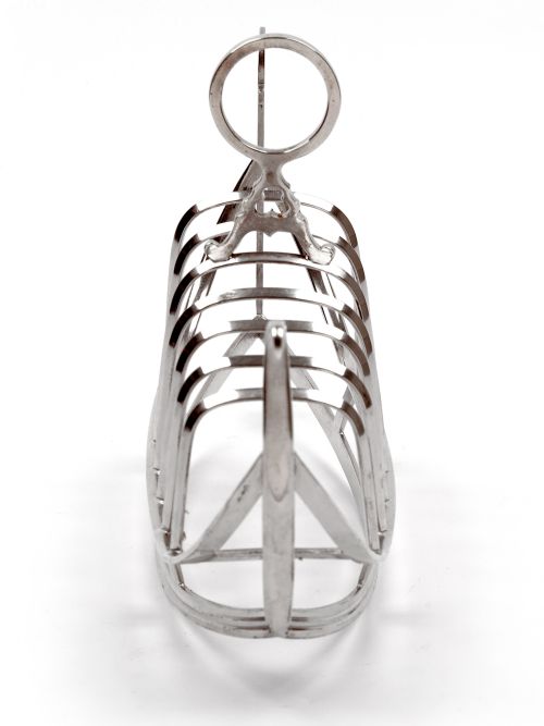 LARGE VICTORIAN SILVER PLATED GONDOLA SHAPED TOAST RACK - ADDITIONAL PHOTO 2