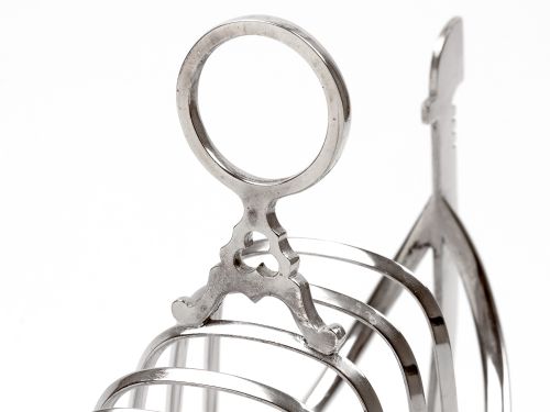 LARGE VICTORIAN SILVER PLATED GONDOLA SHAPED TOAST RACK - ADDITIONAL PHOTO 4