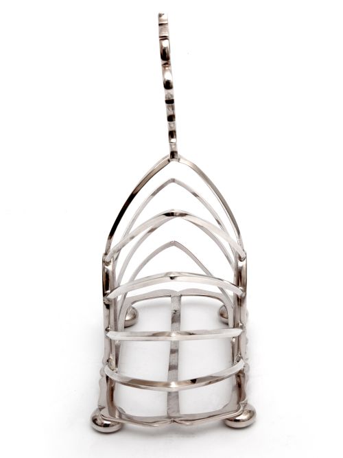 VICTORIAN SILVER PLATED TOAST RACK WITH EIGHT ARCH SHAPED DIVIDERS - ADDITIONAL PHOTO 1