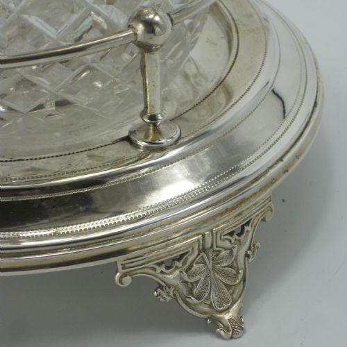 VICTORIAN CUT GLASS AND SILVER PLATED BISCUIT BARREL - ADDITIONAL PHOTO 2