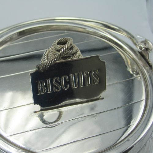 VICTORIAN CUT GLASS AND SILVER PLATED BISCUIT BARREL - ADDITIONAL PHOTO 6