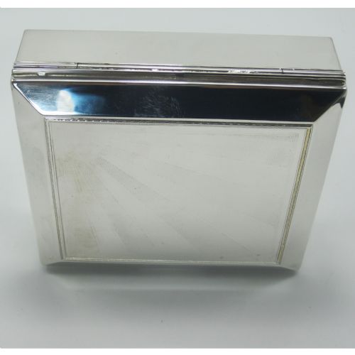 ART DECO STYLE SILVER PLATED BOX WITH AN ENGINE TURNED PATTERN - ADDITIONAL PHOTO 1