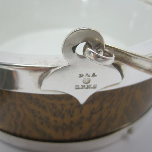 SILVER PLATE AND OAK SWING HANDLE BUTTER OR PRESERVE DISH - ADDITIONAL PHOTO 3