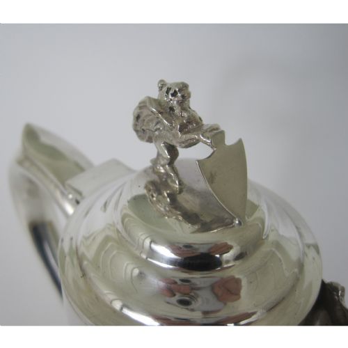 VICTORIAN SILVER PLATED CLARET JUG WITH A MYTHICAL WINGED DRAGON ON THE LID - ADDITIONAL PHOTO 2