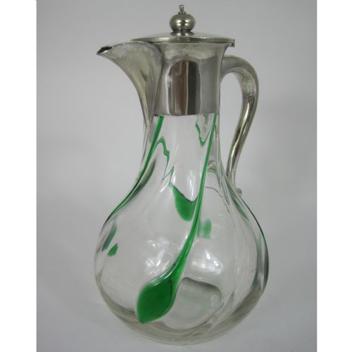 UNUSUAL ARTS AND CRAFTS STYLE JOHN GRINSELL SON SILVER PLATED CLARET JUG - ADDITIONAL PHOTO 1