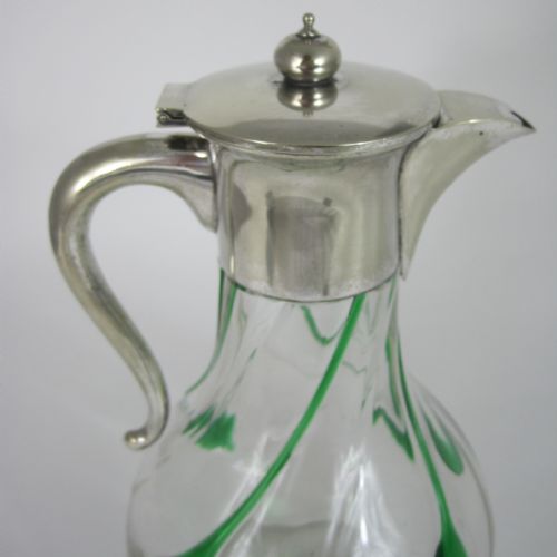 UNUSUAL ARTS AND CRAFTS STYLE JOHN GRINSELL SON SILVER PLATED CLARET JUG - ADDITIONAL PHOTO 3
