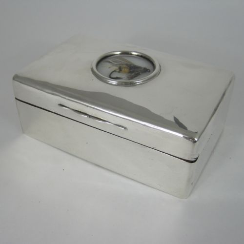 EDWARDIAN CHESTER SILVER BOX WITH FLY FISHING CARTOUCHE - ADDITIONAL PHOTO 2
