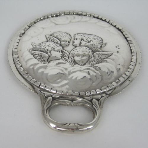 william comyns victorian silver hand mirror - CATEGORY: ANTIQUE SILVER - DATED 1890