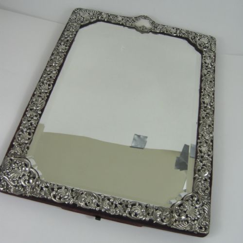 LARGE DECORATIVE LATE VICTORIAN SILVER DRESSING TABLE MIRROR - ADDITIONAL PHOTO 1