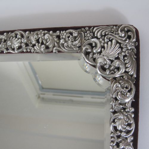 LARGE DECORATIVE LATE VICTORIAN SILVER DRESSING TABLE MIRROR - ADDITIONAL PHOTO 2