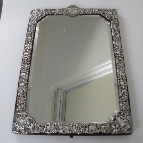 LARGE DECORATIVE LATE VICTORIAN SILVER DRESSING TABLE MIRROR - ADDITIONAL PHOTO 3