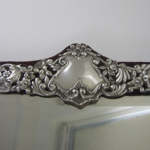 LARGE DECORATIVE LATE VICTORIAN SILVER DRESSING TABLE MIRROR - ADDITIONAL PHOTO 4