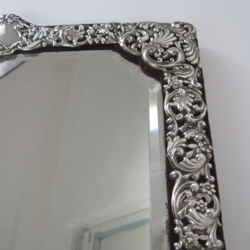 LARGE DECORATIVE LATE VICTORIAN SILVER DRESSING TABLE MIRROR - ADDITIONAL PHOTO 5