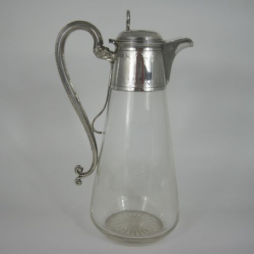 elegant victorian silver mounted claret jug - CATEGORY: ANTIQUE SILVER - DATED 1890