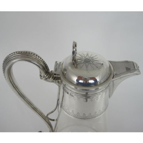 ELEGANT VICTORIAN SILVER MOUNTED CLARET JUG - ADDITIONAL PHOTO 2