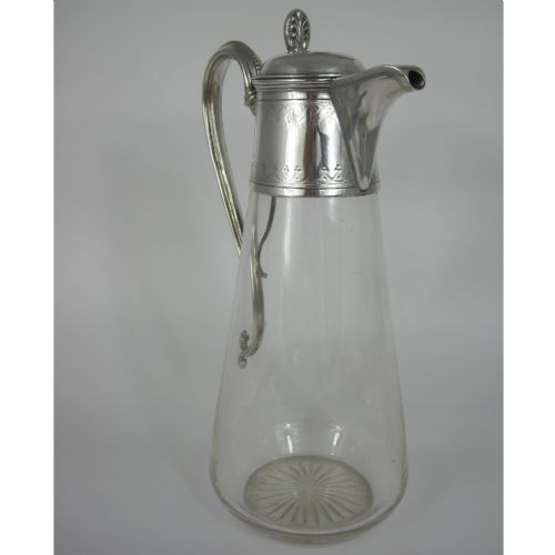 ELEGANT VICTORIAN SILVER MOUNTED CLARET JUG - ADDITIONAL PHOTO 4