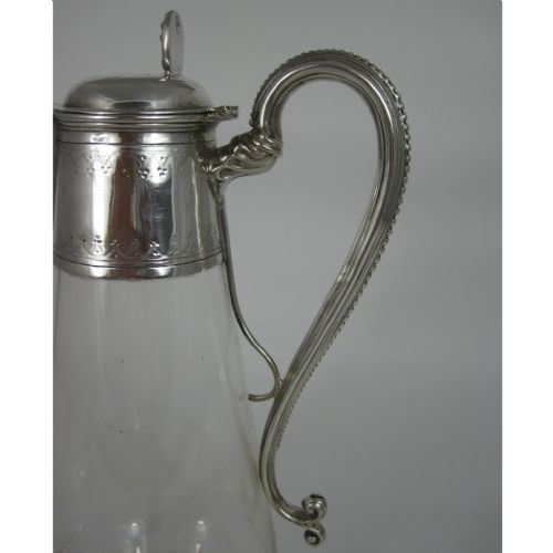 ELEGANT VICTORIAN SILVER MOUNTED CLARET JUG - ADDITIONAL PHOTO 8
