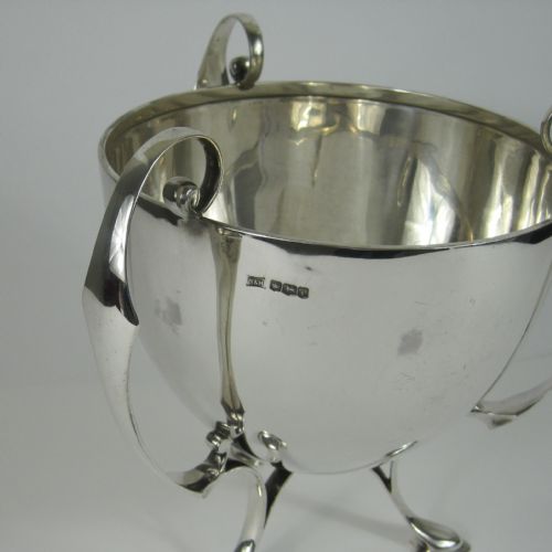 LARGE ART NOUVEAU STYLE SILVER LOVING CUP OR WINE COOLER - ADDITIONAL PHOTO 3