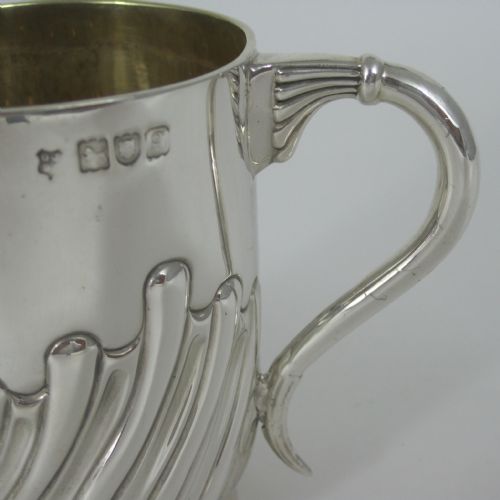 EDWARDIAN SILVER CHILDS CHRISTENING MUG WITH SPIRAL FLUTED CHASED BODY - ADDITIONAL PHOTO 1