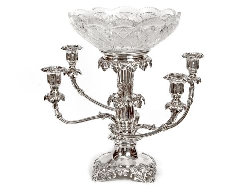 old sheffield plate four arm epergne or centrepiece - CATEGORY: ANTIQUE SILVER - DATED 1800
