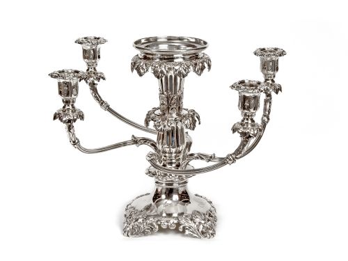 OLD SHEFFIELD PLATE FOUR ARM EPERGNE OR CENTREPIECE - ADDITIONAL PHOTO 1