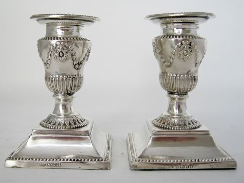 pair of victorian 114cm 45 silver candlesticks - CATEGORY: ANTIQUE SILVER - DATED 1870