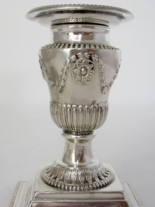 PAIR OF VICTORIAN 114CM 45 SILVER CANDLESTICKS - ADDITIONAL PHOTO 2