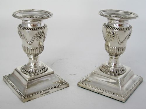 PAIR OF VICTORIAN 114CM 45 SILVER CANDLESTICKS - ADDITIONAL PHOTO 4