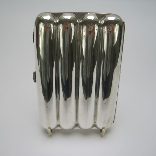 large edwardian torpedo shaped silver cigar case - CATEGORY: ANTIQUE SILVER - DATED 1900