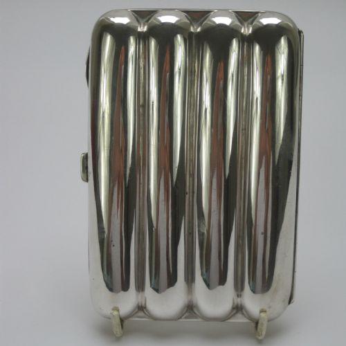 LARGE EDWARDIAN TORPEDO SHAPED SILVER CIGAR CASE - ADDITIONAL PHOTO 1
