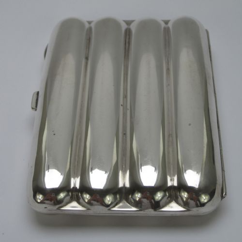 LARGE EDWARDIAN TORPEDO SHAPED SILVER CIGAR CASE - ADDITIONAL PHOTO 2