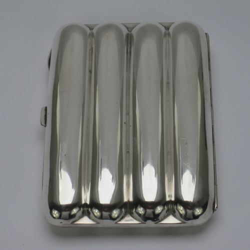 LARGE EDWARDIAN TORPEDO SHAPED SILVER CIGAR CASE - ADDITIONAL PHOTO 3