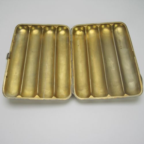 LARGE EDWARDIAN TORPEDO SHAPED SILVER CIGAR CASE - ADDITIONAL PHOTO 5
