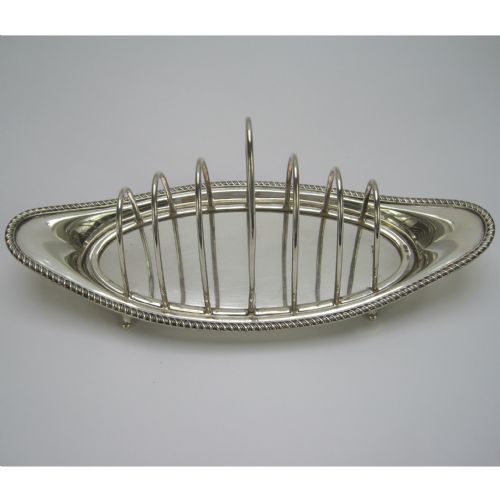 elegant good quality george iii style silver toast rack - CATEGORY: ANTIQUE SILVER - DATED 1920