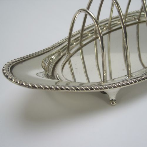 ELEGANT GOOD QUALITY GEORGE III STYLE SILVER TOAST RACK - ADDITIONAL PHOTO 2