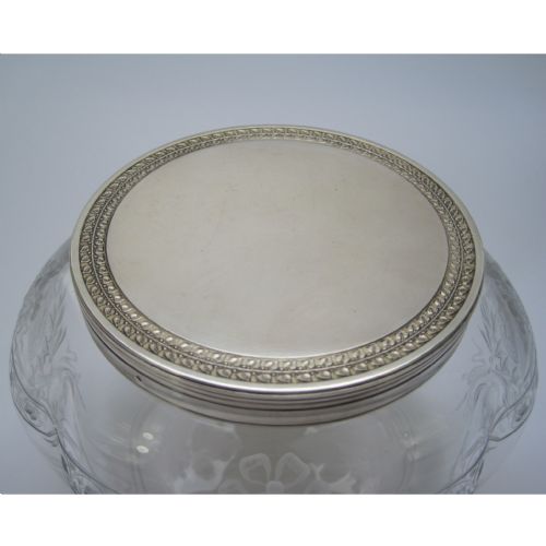 VICTORIAN FRENCH BACCARAT GLASS AND SILVER JAR OR BOX - ADDITIONAL PHOTO 1