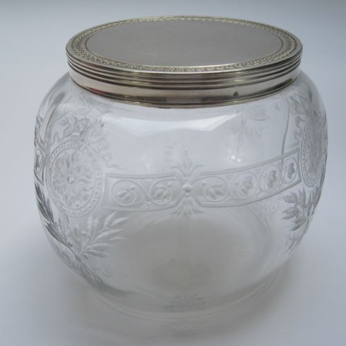 VICTORIAN FRENCH BACCARAT GLASS AND SILVER JAR OR BOX - ADDITIONAL PHOTO 2