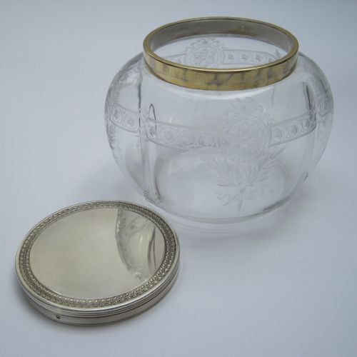 VICTORIAN FRENCH BACCARAT GLASS AND SILVER JAR OR BOX - ADDITIONAL PHOTO 6