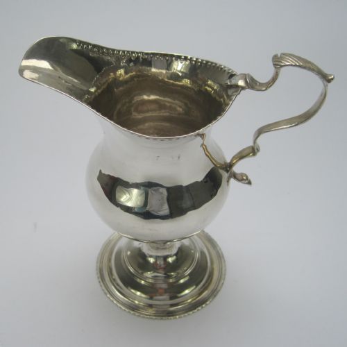 george iii silver cream jug in an inverted pear shape - CATEGORY: ANTIQUE SILVER - DATED 1750