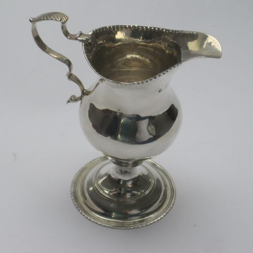GEORGE III SILVER CREAM JUG IN AN INVERTED PEAR SHAPE - ADDITIONAL PHOTO 3