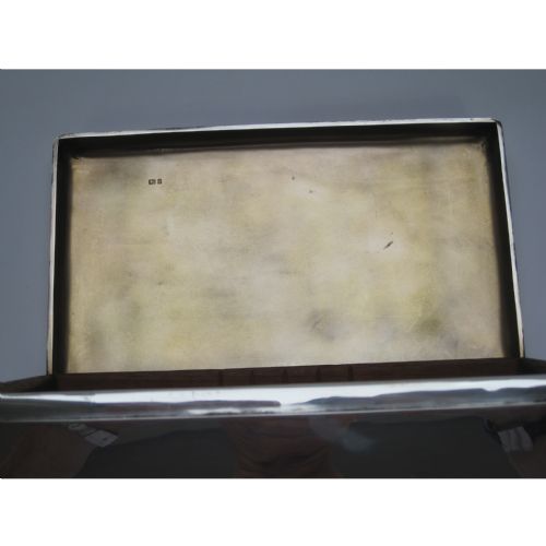 LARGE RECTANGULAR CEDAR LINED SILVER CIGAR OR TRINKET BOX - ADDITIONAL PHOTO 3