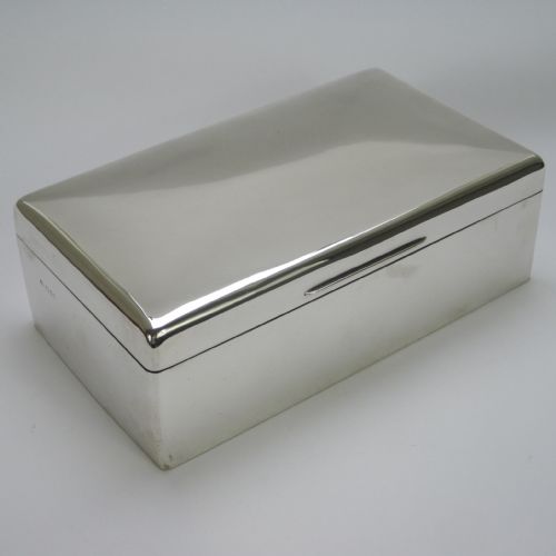 LARGE RECTANGULAR CEDAR LINED SILVER CIGAR OR TRINKET BOX - ADDITIONAL PHOTO 7