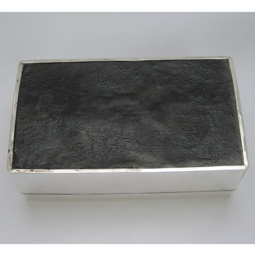 LARGE RECTANGULAR CEDAR LINED SILVER CIGAR OR TRINKET BOX - ADDITIONAL PHOTO 11